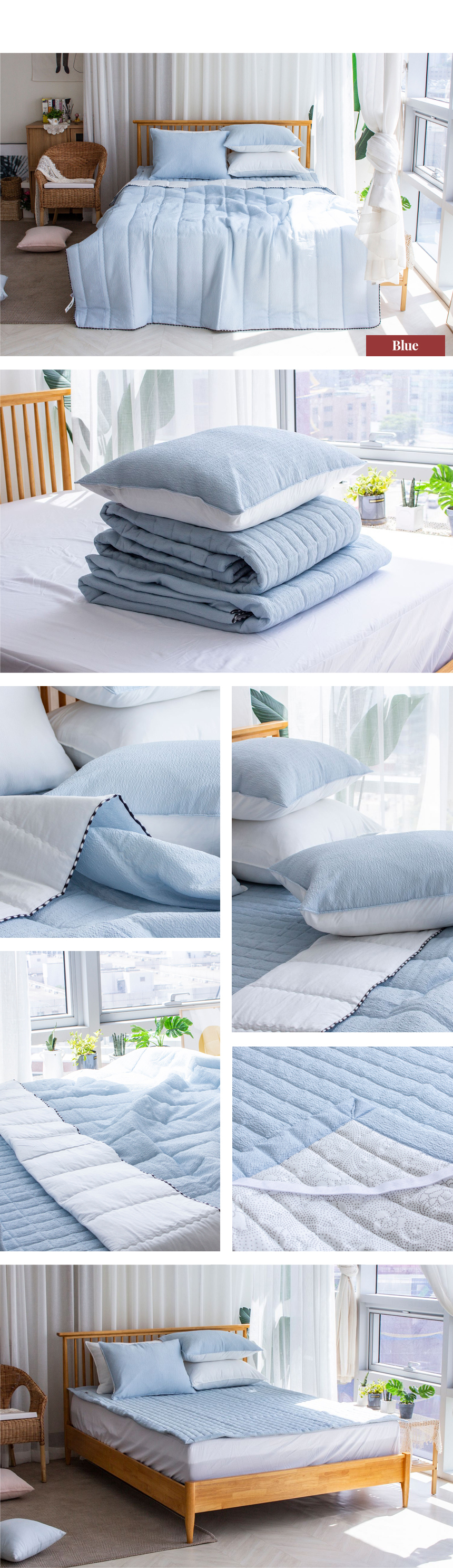 더와이] 하일 스노우 리플 여름 스프레드 패드 베개세트 SS